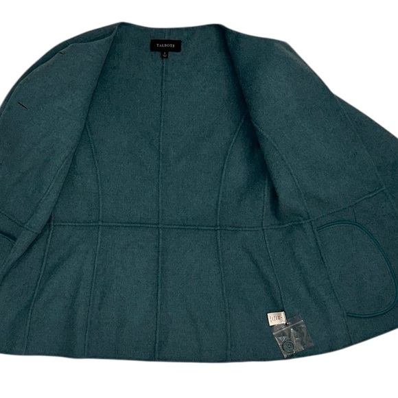 Talbots | Women’s Wool Blend Teal Crop Blazer Jacket - Size 2 - NWOT - Picture 5 of 6